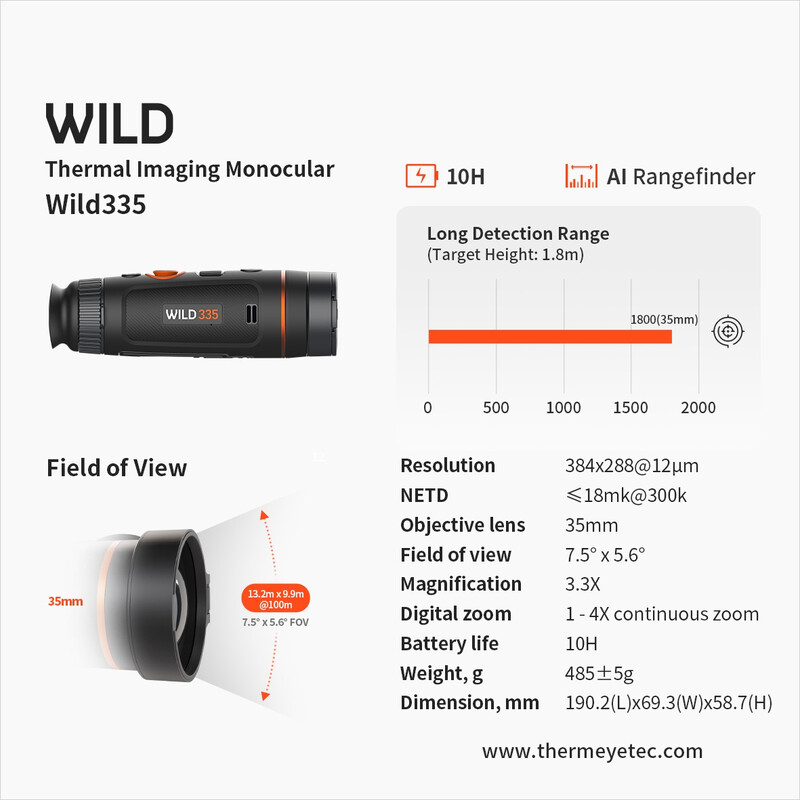 ThermTec caméra à imagerie thermique Wild 335