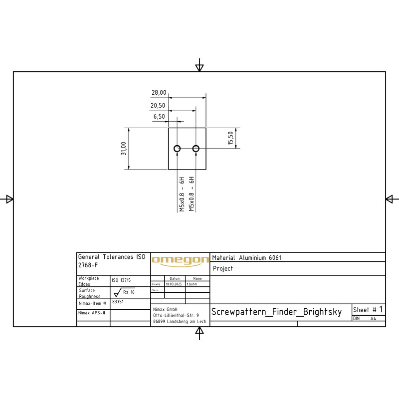 Omegon Fernglas Brightsky 26x82 - 90° + Case