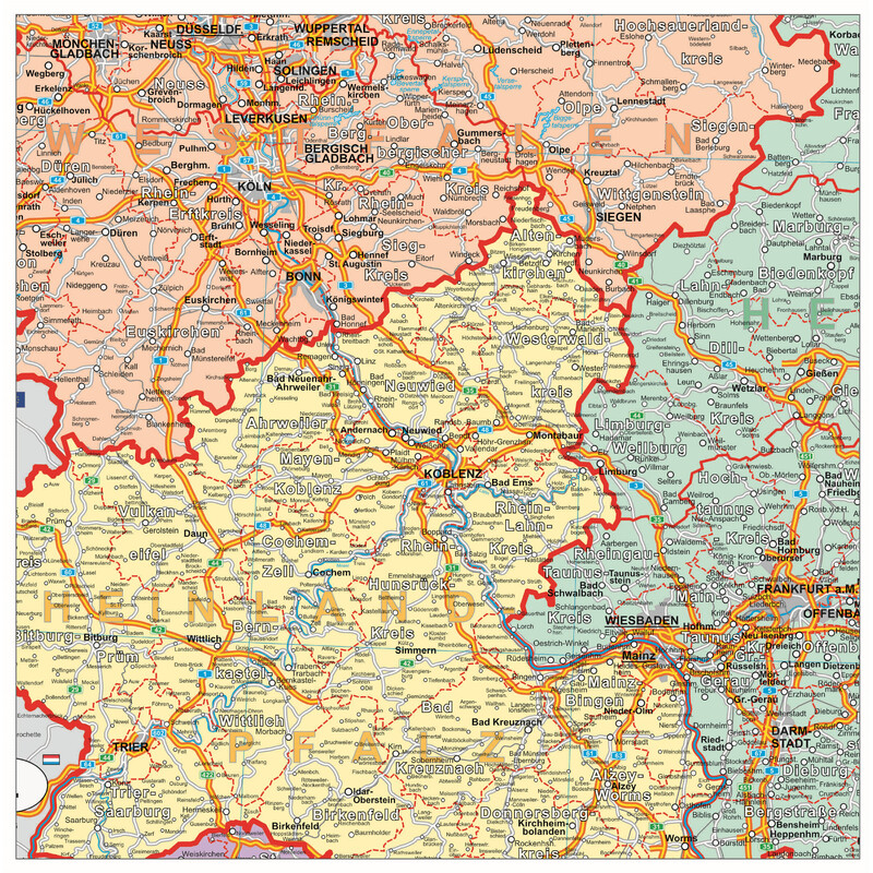 Stiefel Carte d'organisation politique de l'Allemagne (100 cm x 140 cm)