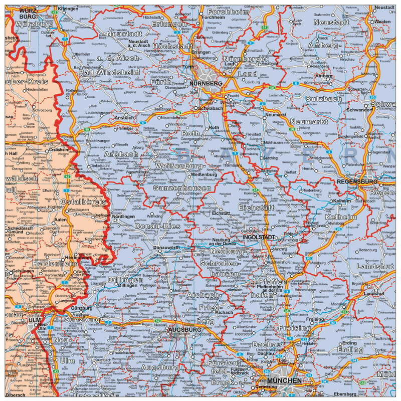 Stiefel Carte d'organisation politique de l'Allemagne (100 cm x 140 cm)
