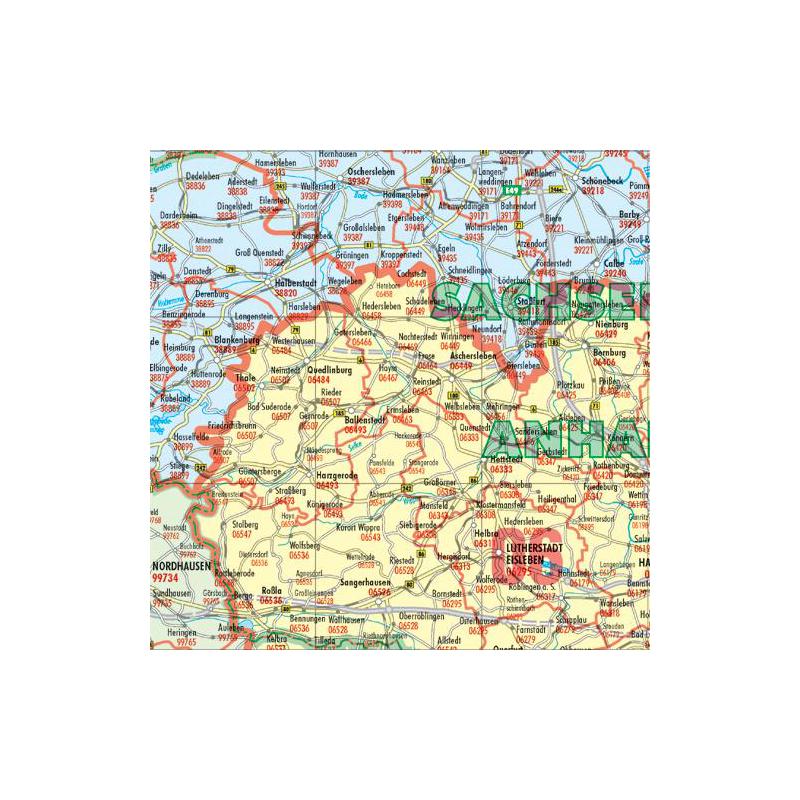 Carte géographique Bacher Verlag PLZ-Karte Allemagne de l'ouest en grande partie