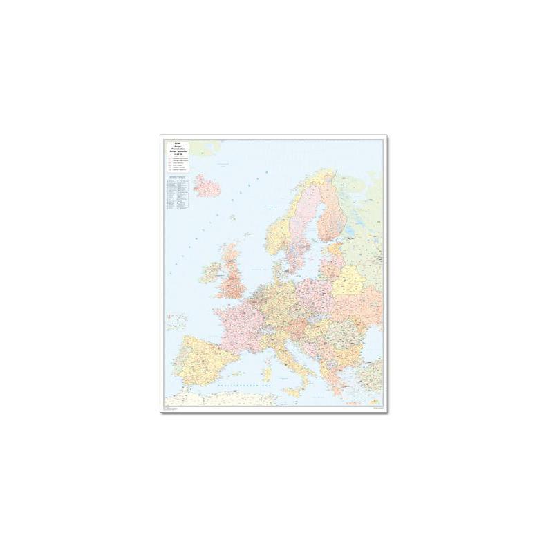 Carte des continents Bacher Verlag PLZ-Karte Europe