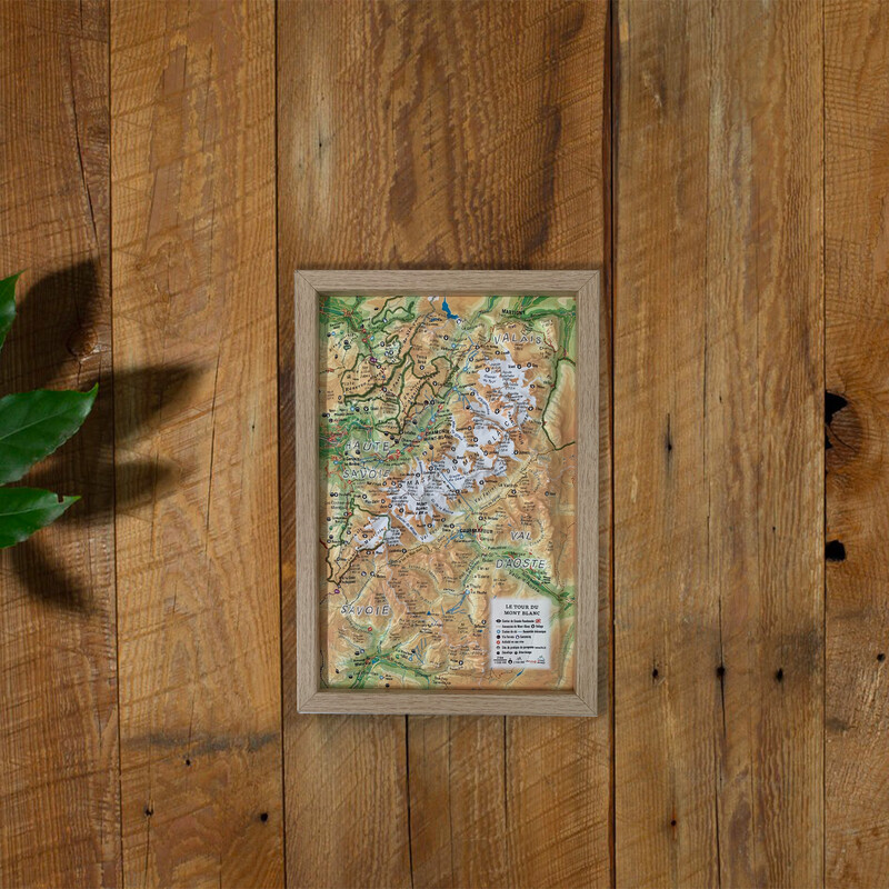 Carte régionale 3Dmap Le tour du Mont Blanc (19,5 cm x 29,5 cm)
