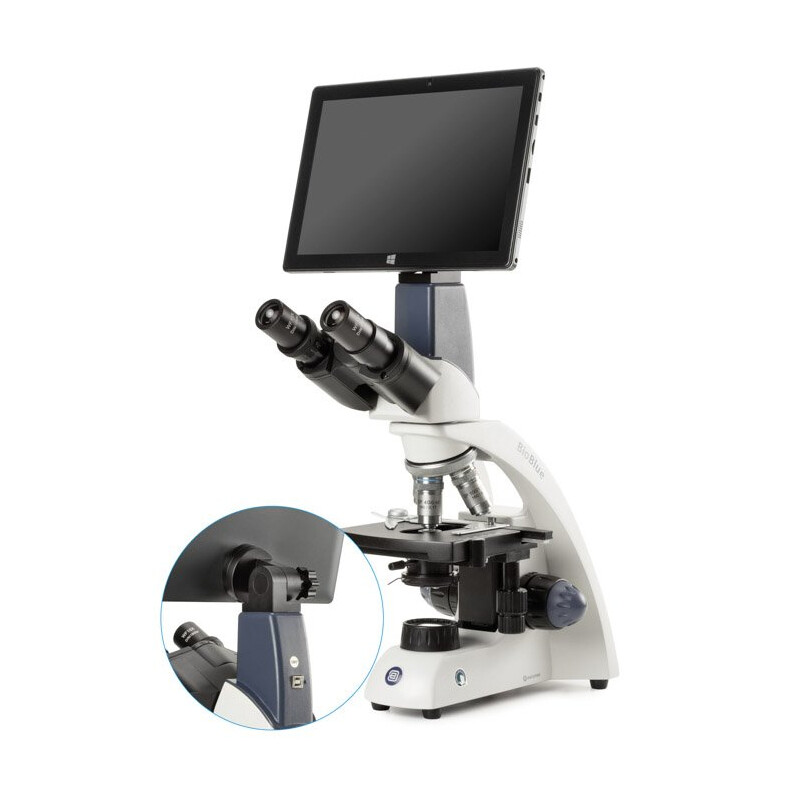 Microscope Euromex BioBlue,  BB.4260-T,  bino, Tablet SMP, 4/10/S40/S100x, mechanical stage, 1 W NeoLED™