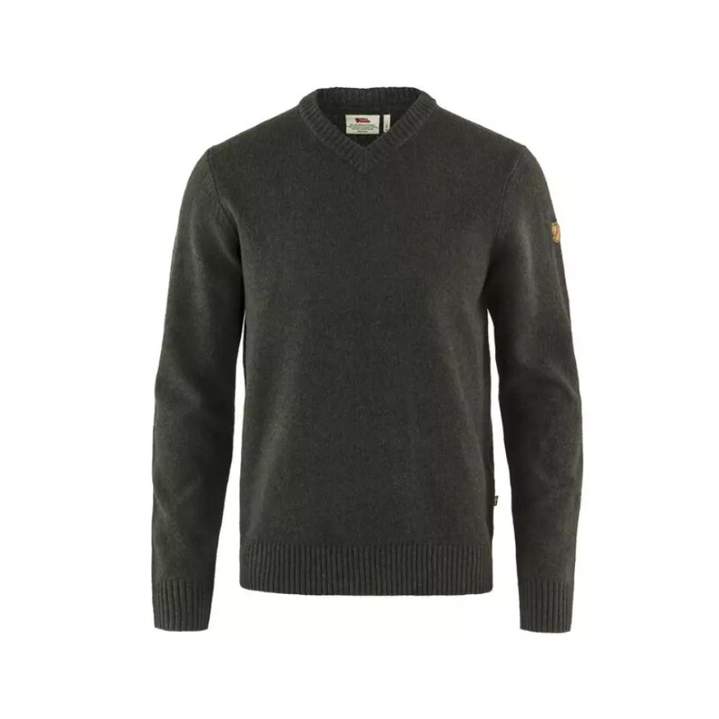 Fjällräven Pull à col en V Övik M, 633 Dark Olive, taille S