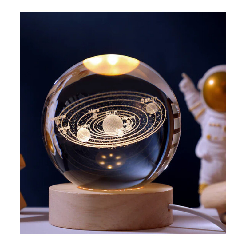 Creative Lighting Boule de cristal lumineuse Système solaire