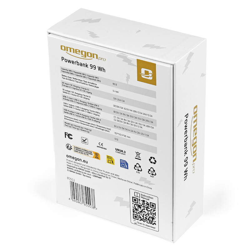 Omegon Pro Powerbank 27k 99Wh 100W 12-24V
