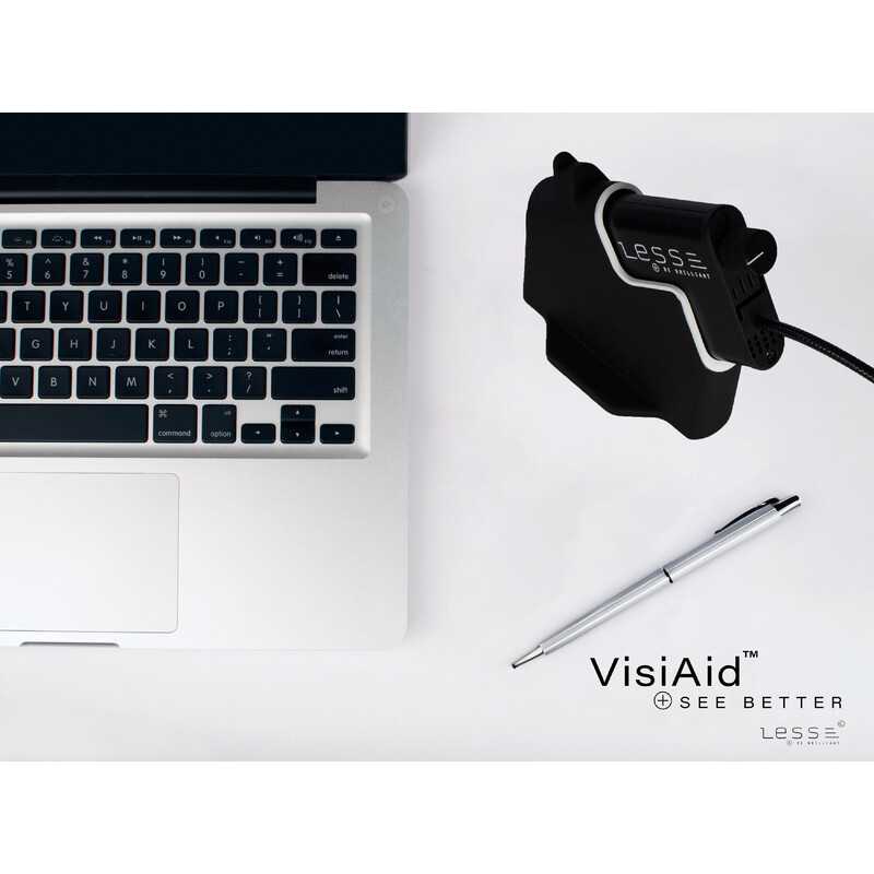 Loupe LESS VisiAid, Lunettes Lumineuses, Kit Complet, Poste Fixe