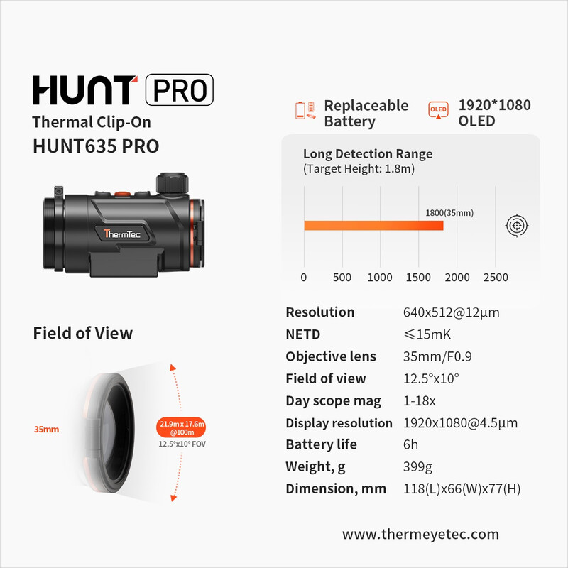 Caméra à imagerie thermique ThermTec Hunt 635 PRO