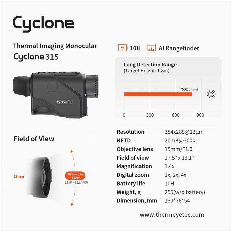 Caméra à imagerie thermique ThermTec Cyclone 315