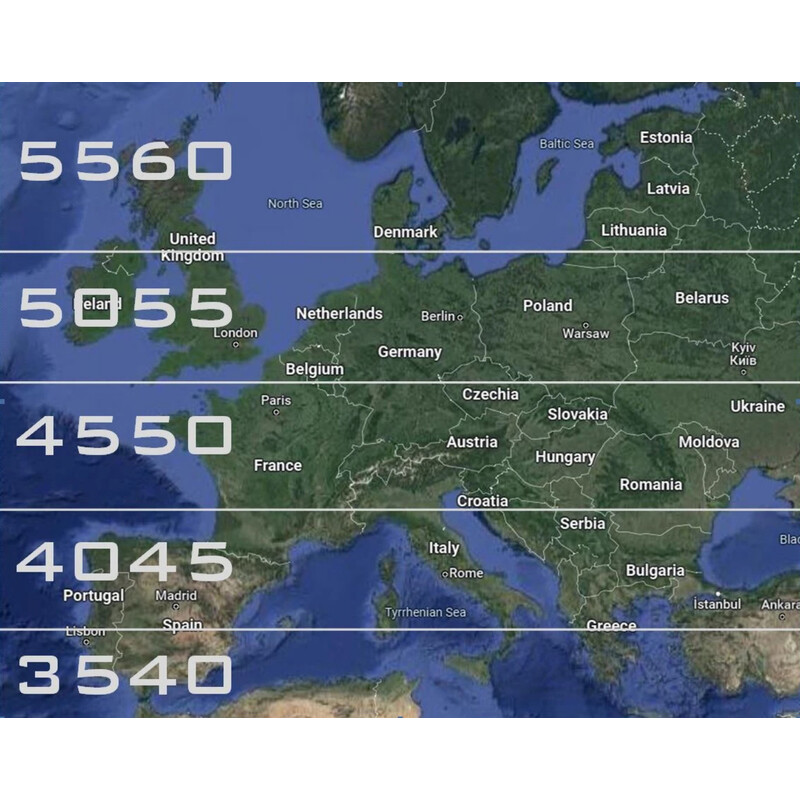 table équatoriale TMS-ASTRO Plateforme EQ visuelle 55°-60°