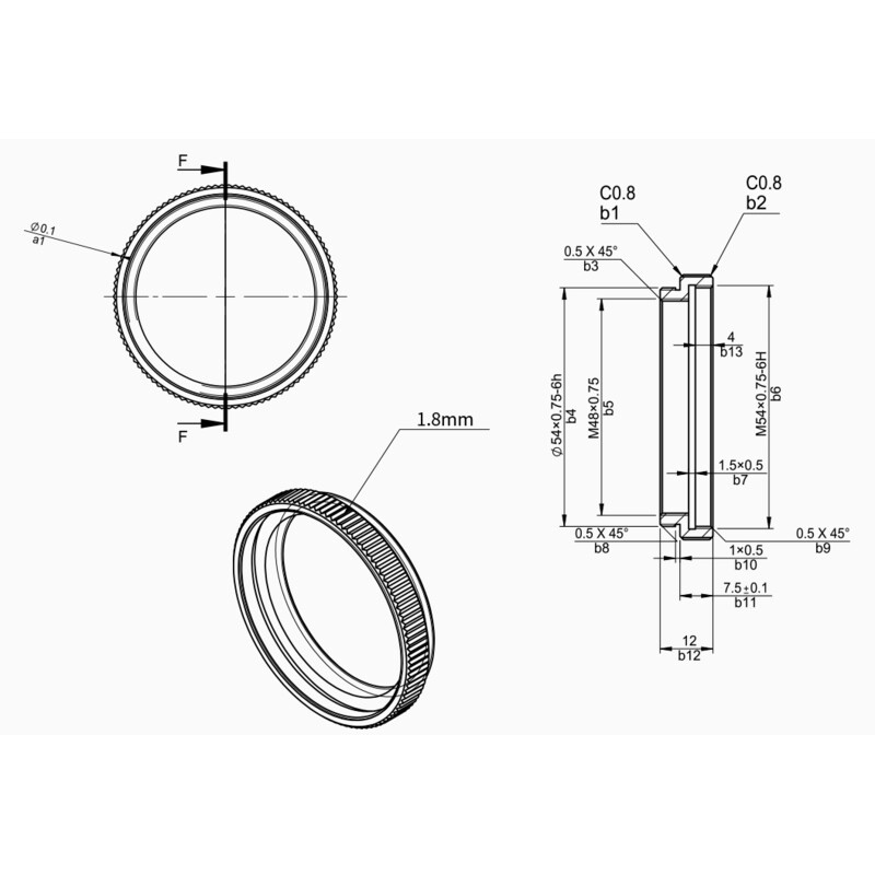 ZWO Verlängerungshülse 7,5 mm M54