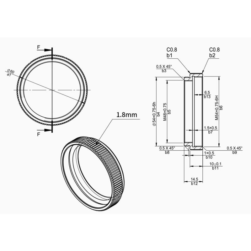 ZWO Verlängerungshülse 10 mm M54