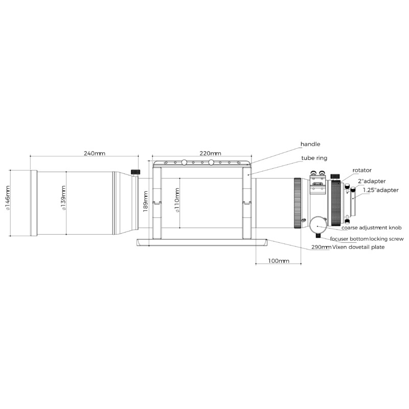 Lunette apochromatique Askar AP 120/840 Triplet OTA