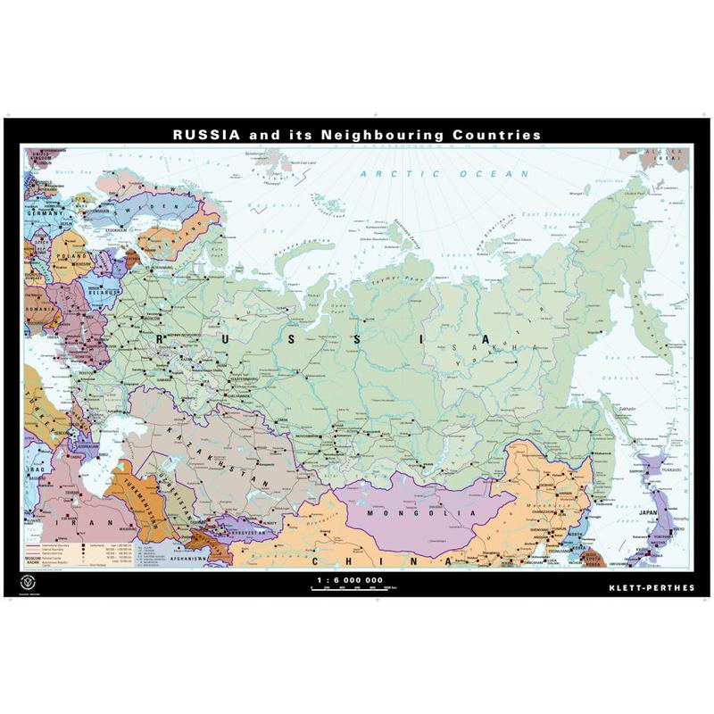 Carte géographique Klett-Perthes Verlag La Russie et les pays avoisinants, phys./pol.