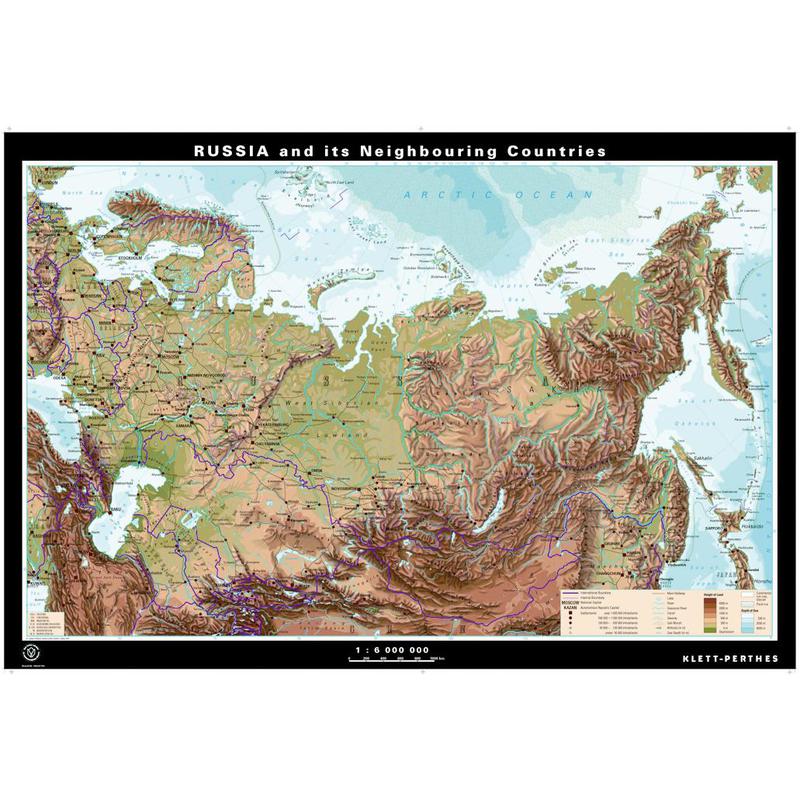 Carte géographique Klett-Perthes Verlag La Russie et les pays avoisinants, phys./pol.