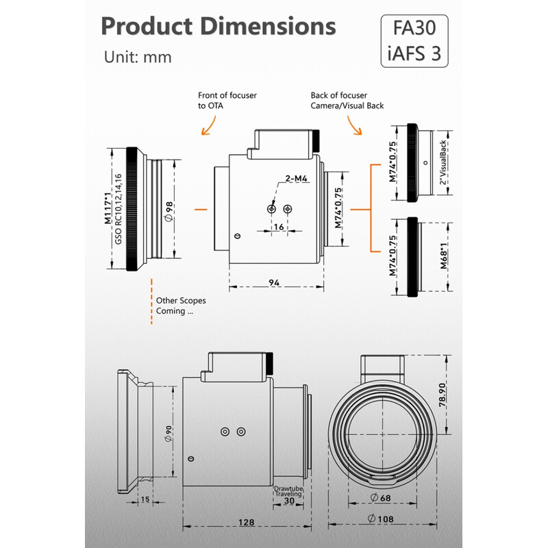 Porte-oculaire iOptron Automatic Focuser iAFS3 2"