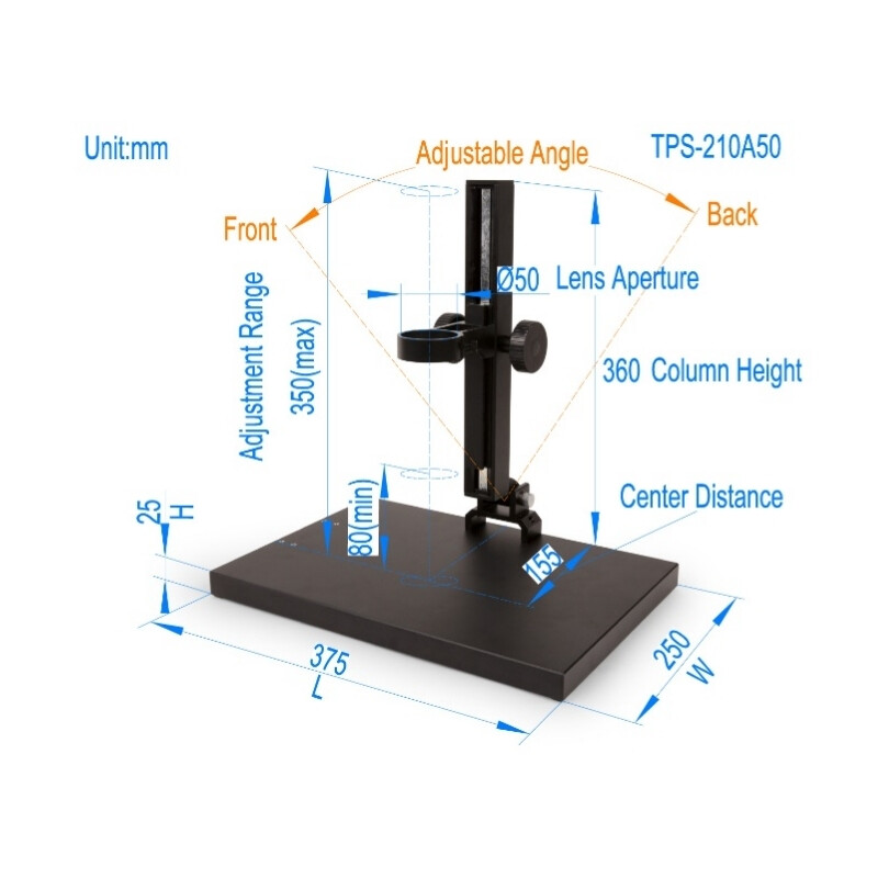 Microscope ToupTek Zoom-Objektiv Set TZM0880D, Zoom 0.8-8x, 1x C-mount, inkl. Polarisations-Ringlicht