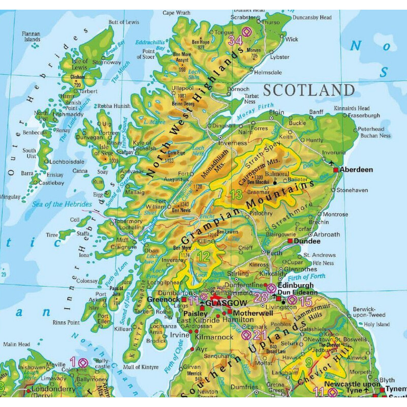 Carte géographique Stiefel The British Isles and Ireland (68 x 98 cm)