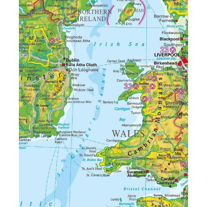 Carte géographique Stiefel The British Isles and Ireland (68 x 98 cm)