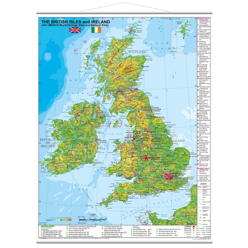 Carte géographique Stiefel The British Isles and Ireland (68 x 98 cm)