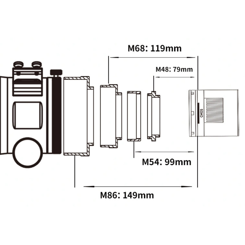 Lunette apochromatique ZWO AP 107/749 FF107