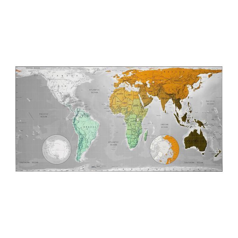 The Future Mapping Company Future Map Weltkarte minze-orange-khaki
