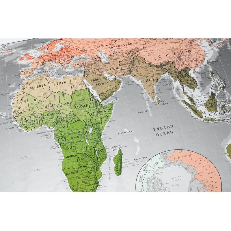 The Future Mapping Company Future Map Weltkarte pinie-koralle-gold