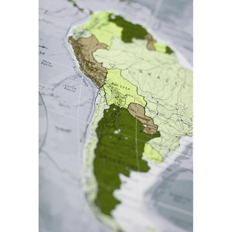 The Future Mapping Company Colour Map Weltkarte khaki-gelb-salbei-gold, magnetisch