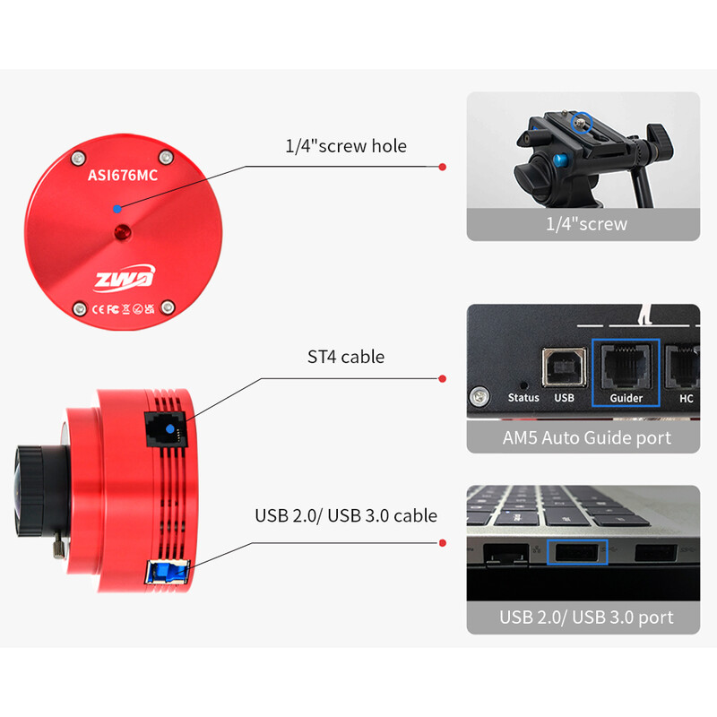 Caméra ZWO ASI 676 MM Mono