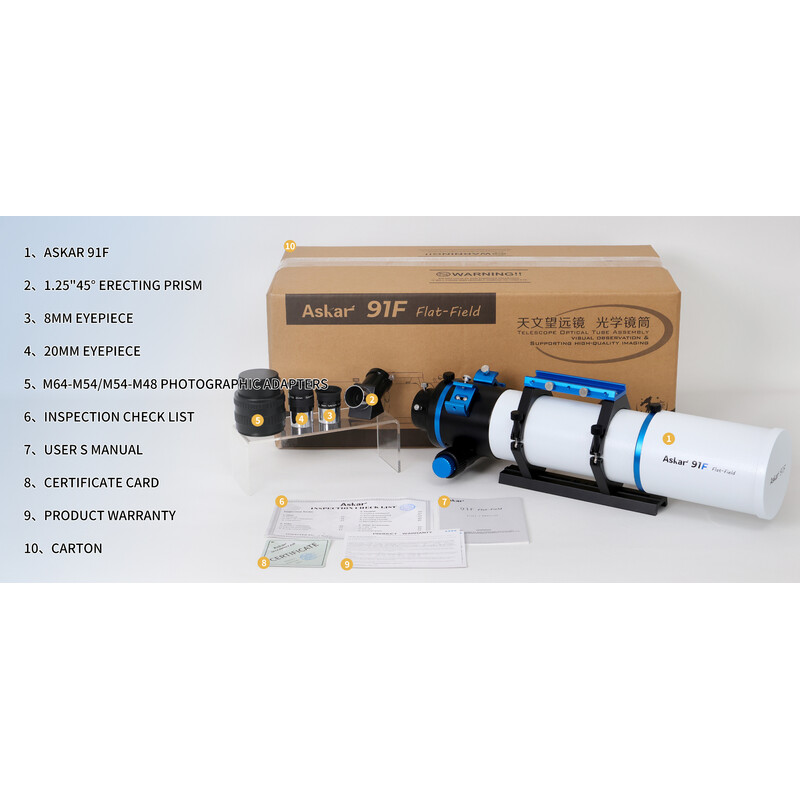 Lunette apochromatique Askar AP 91/609 91F Flatfield