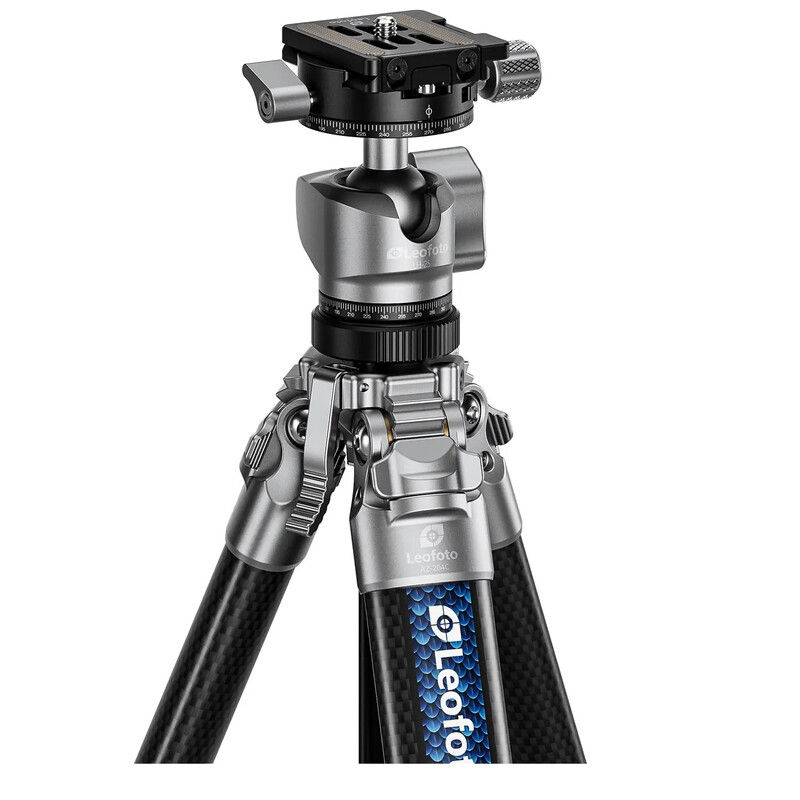 Leofoto Carbon-Dreibeinstativ AZ-204C+LH-25R Azure Half Silver