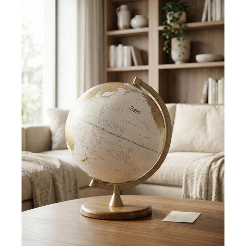 Globe Zoffoli living James Cook Or/Blanc 33 cm