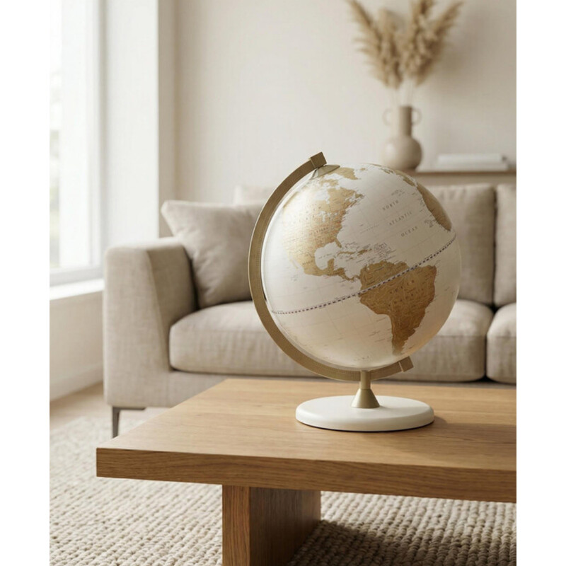 Globe Zoffoli living James Cook Or/Blanc 33 cm