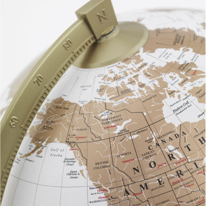 Globe Zoffoli living James Cook Or/Blanc 33 cm