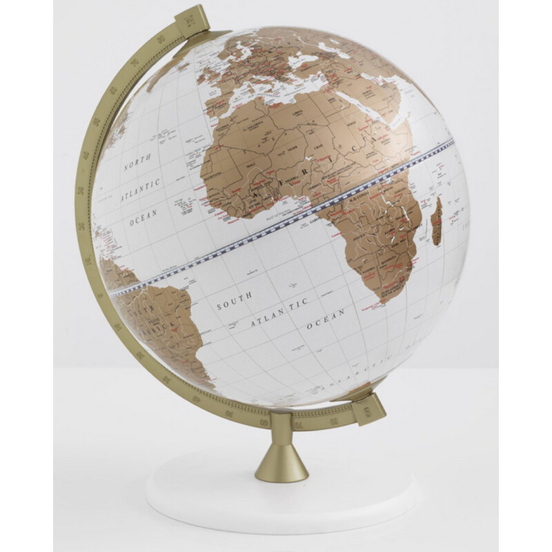 Globe Zoffoli living James Cook Or/Blanc 33 cm