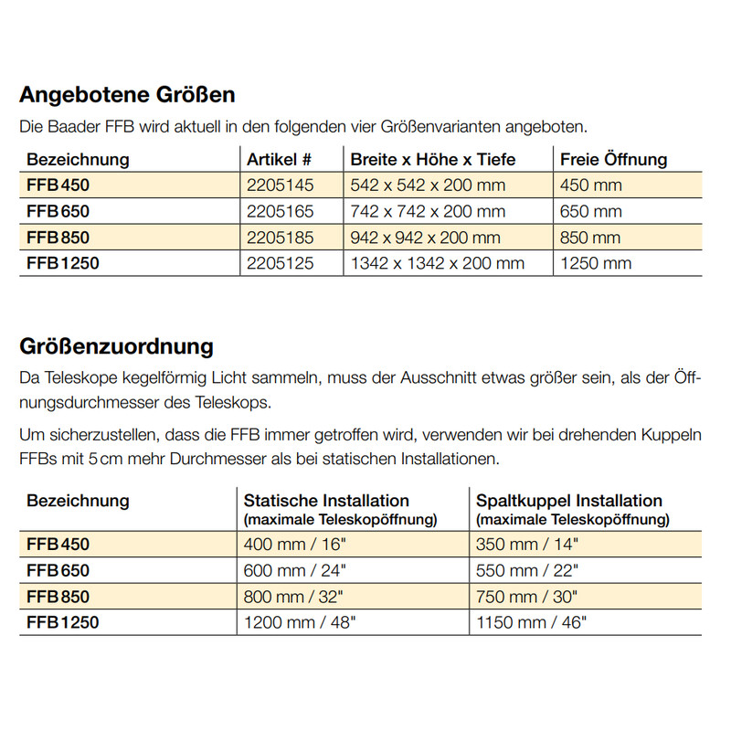 Masque Flatfield Baader FFB 450 mm