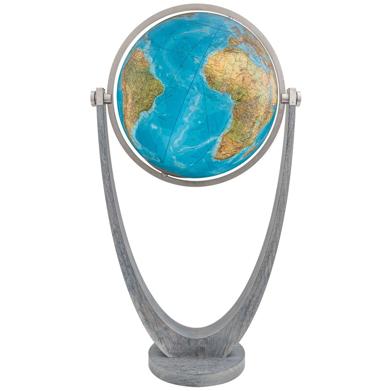 Globe sur pied Columbus Duo chêne / acier inoxydable 60 cm