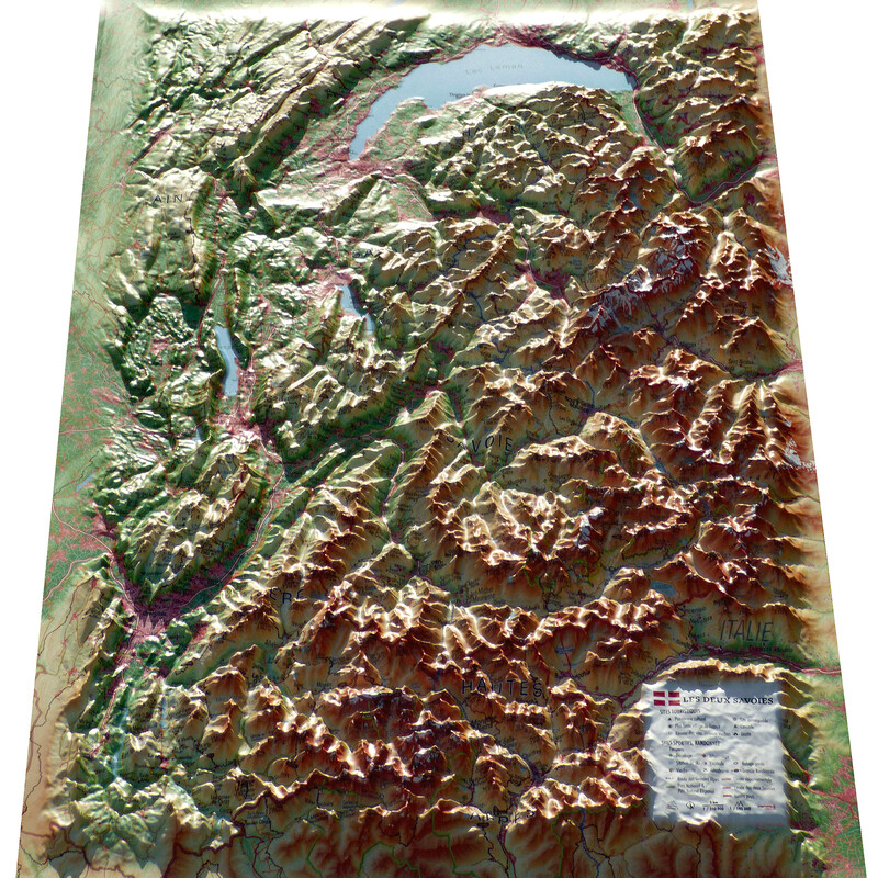 Carte régionale 3Dmap Les deux Savoies (61 x 41 cm)