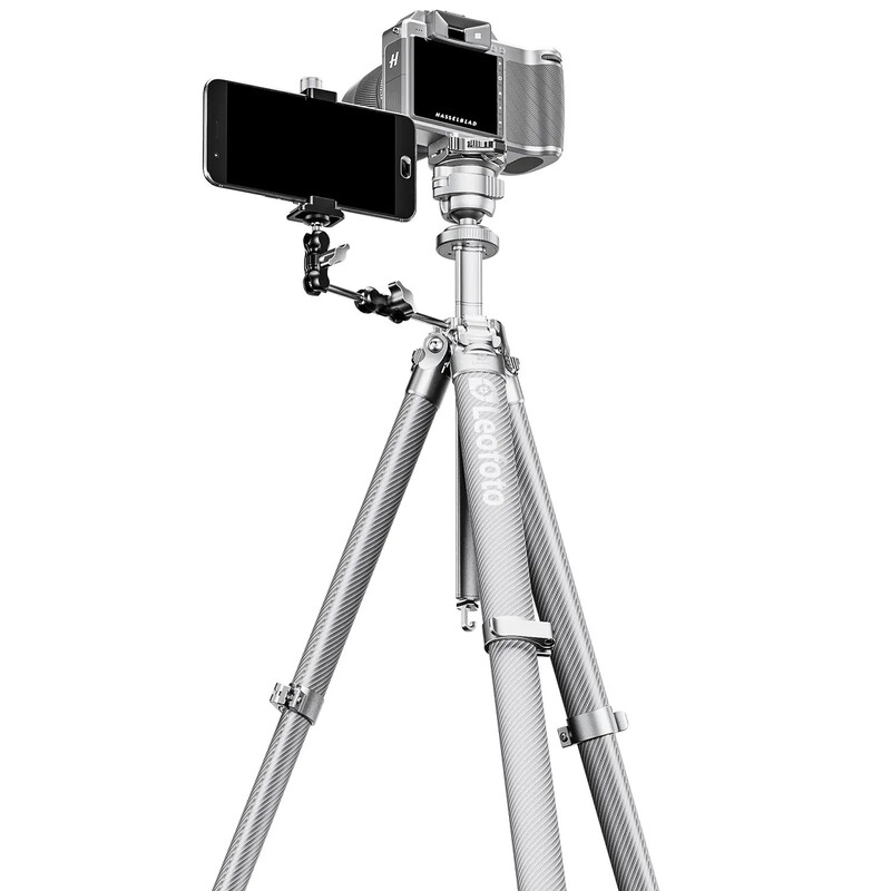 Leofoto Carbon-Dreibeinstativ AZ-204C+LH-30R Azure Full Silver
