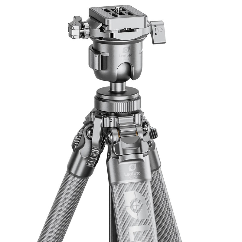 Leofoto Carbon-Dreibeinstativ AZ-204C+LH-30R Azure Full Silver