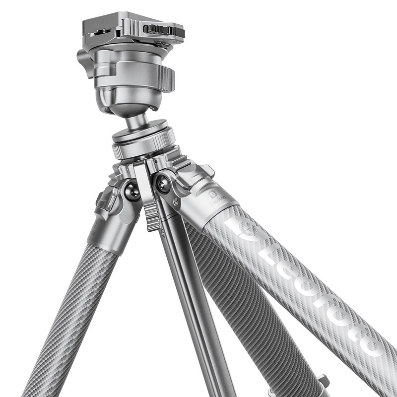 Leofoto Carbon-Dreibeinstativ AZ-204C+LH-30R Azure Full Silver