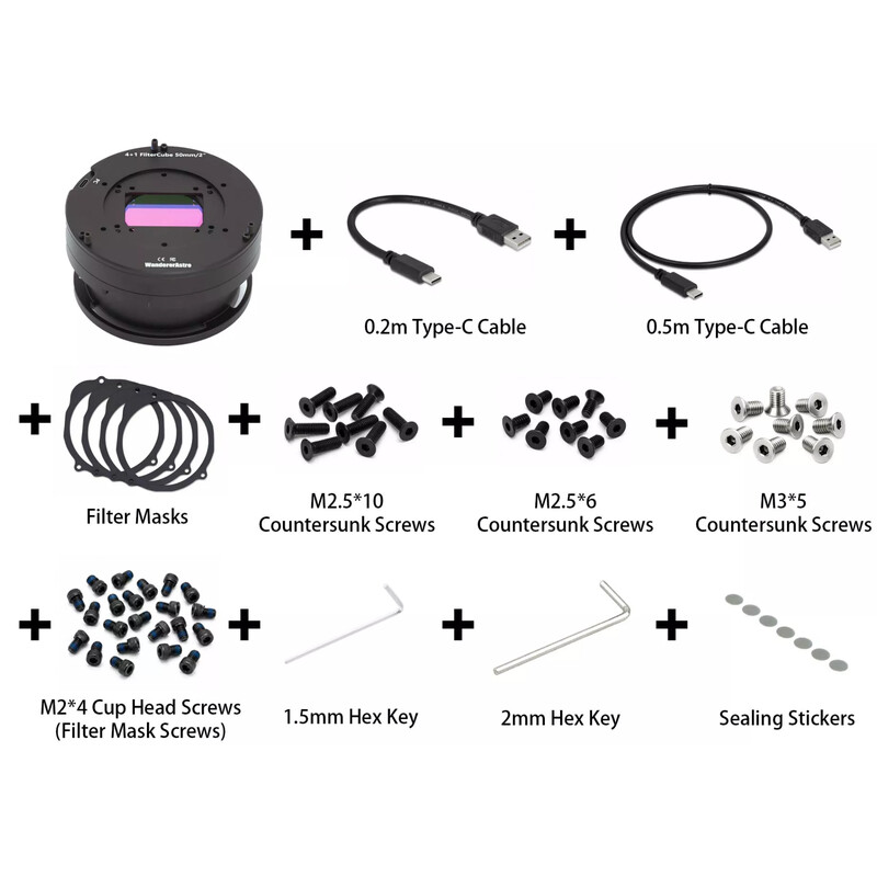 Wanderer Astro Roue à filtres Cube pour Celestron RASA 1100 et 3600