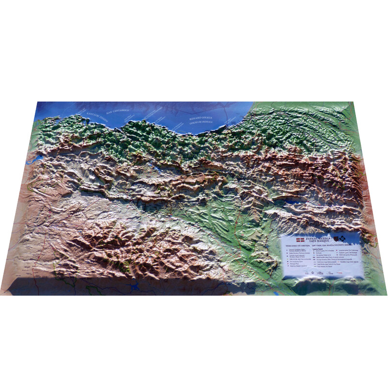 3Dmap Regional-Karte Pay Basque (Euskal Herria 61 x 41 cm)