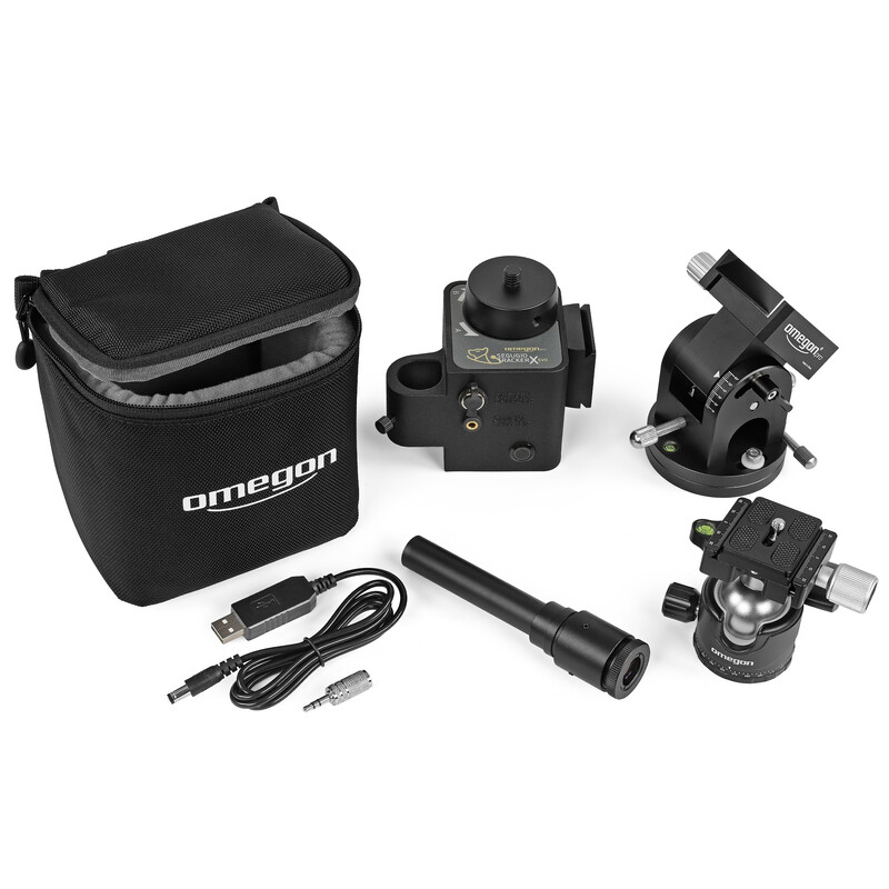 Omegon Montierung Segugio Tracker Set mit Kugelkopf, Deluxe Polhöhenwiege und Polsucher