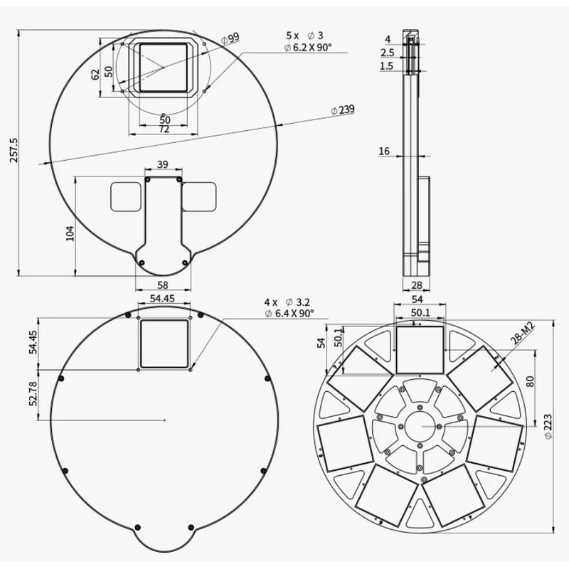 ZWO Filterrad EFW 7x 50 mm