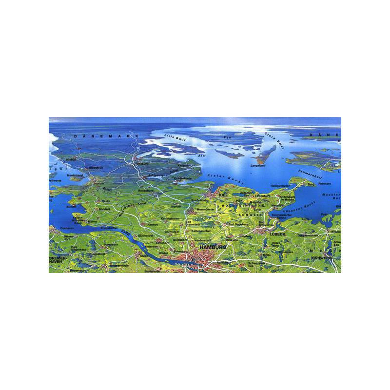 Carte géographique Bacher Verlag Grand panorama d'Allemagne, éditions MAYR