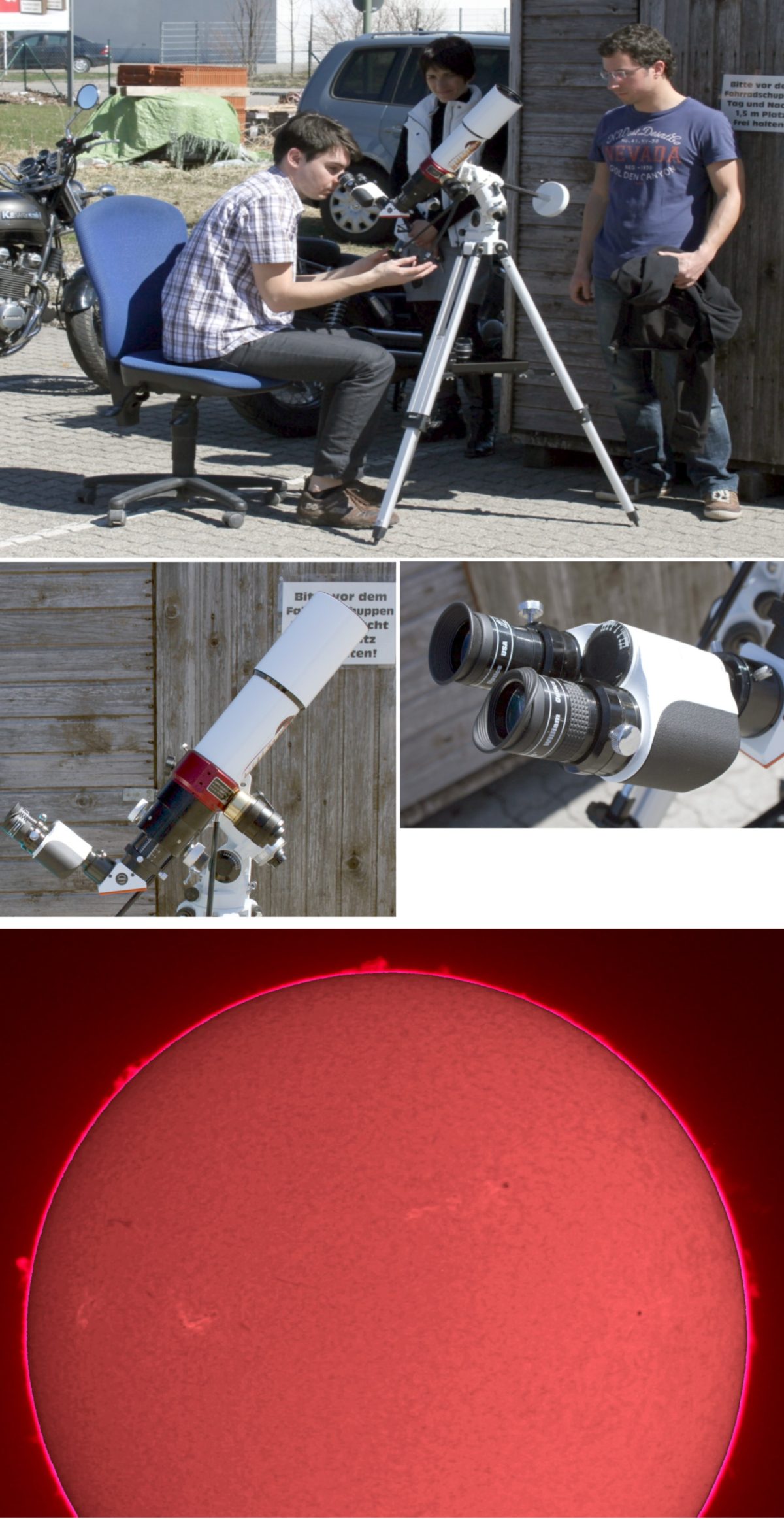 Beobachtung durch ein Lunt80 Sonnenteleskop Beobachtung durch ein Lunt80 Sonnenteleskop