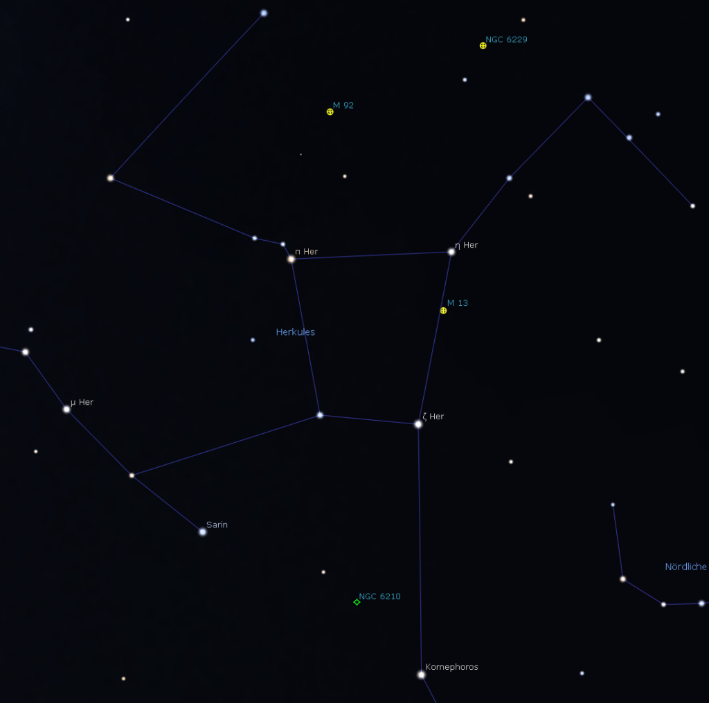 Das Sternbild Herkules, Stellarium