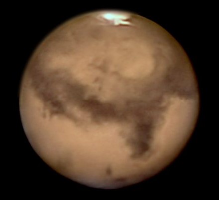 Image de Mars enregistrée par Bernd Gährken. Pour observer Mars en opposition en 2018, préparez-vous maintenant.